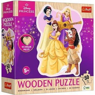 TREFL Dřevěné obrysové Disney Krásné princezny 50 dílků