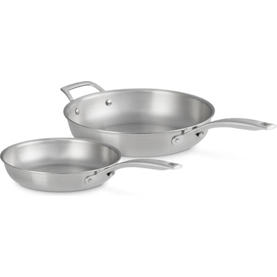 Le Creuset 53092000010000 Panvice Essential 3-vrstvové, z nehrdzavejúcej ocele, 2 ks