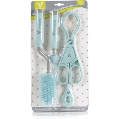 Cangaroo К-кт четки и щипки за бебешки шишета син