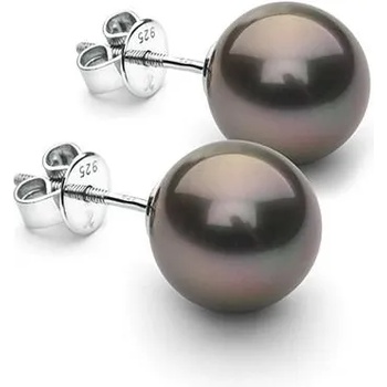 Image 1 of Swan Сребърни обици с естествена перла от Таити TA10 Swan