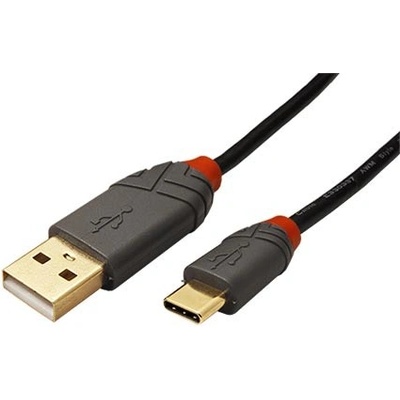 Lindy 11.43.9040 USB 2.0 , USB A(M) - USB C(M), Anthra Line, 0,5m, černý