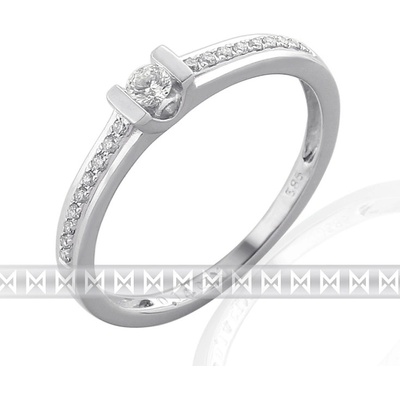 Klenoty Budín Luxusní zásnubní prsten s diamantem z bílého zlata 3860831 0 51 99