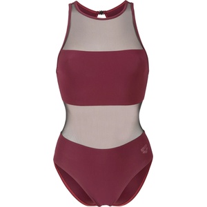 arena Дамски бански костюм Arena Women's Mesh Panels Swimsuit Vent Back Swimsuit - Bordeaux - размер 44 (EU) (150-4059-0316)