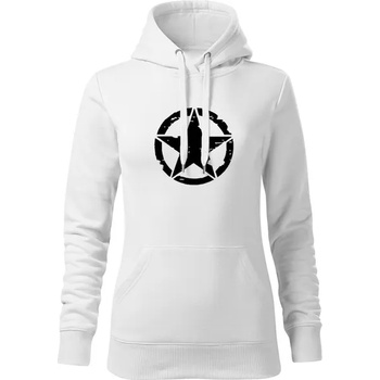 Image 1 of DRAGOWA дамски суитшърт с качулка, звезда, бял, 320г/м2 (5945)
