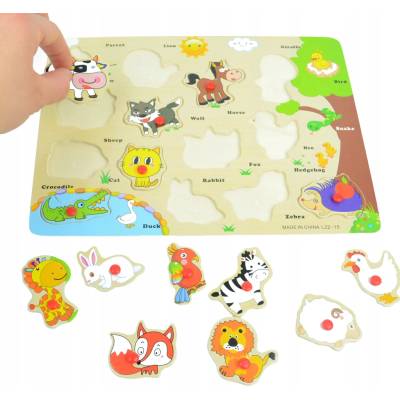 Drevené puzzle LandToys LT307 zvieratká