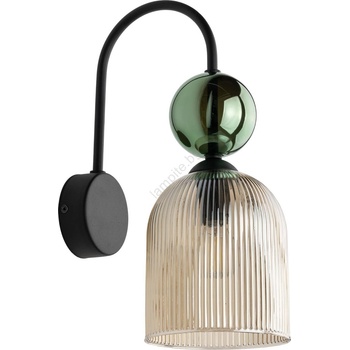 TK Lighting Стенно осветително тяло SOPHIA 1xE14/10W/230V черно/зелено/опушено бежово (TK11143)