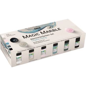 Kreul Magic Marble Комплект цветове за мрамориране Chalky Living Colours 6 x 20 ml (73613)