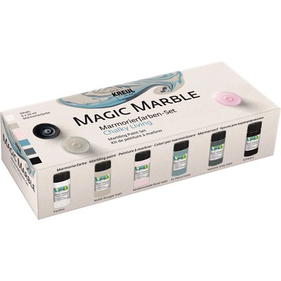 Kreul Magic Marble Комплект цветове за мрамориране Chalky Living Colours 6 x 20 ml (73613)
