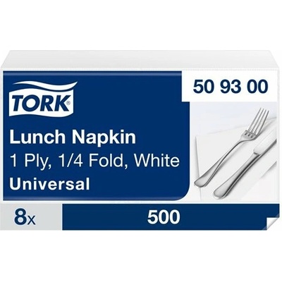 TORK Obedový obrúsok 1vrstvový biely 33x33 cm 250 ks 509300/PAK