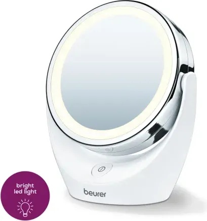 Beurer Козметично огледало, Beurer BS 49 lluminated cosmetic mirror; 12 LEDs; 5 x zoom; 2 mirrors; 11 cm (58401_BEU)