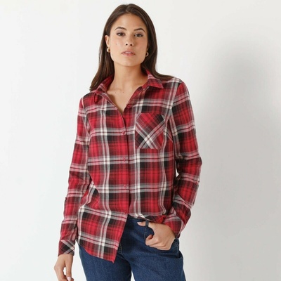 Flanelová kostkovaná košile švestková/růžová – Zboží Mobilmania