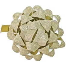 Vianočná darčeková mašľa zlatá 80mm