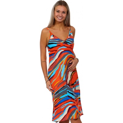 Moderní strakatě barevná kojící košilka s tenkými ramínky colorful animal 1D1221 oranžová