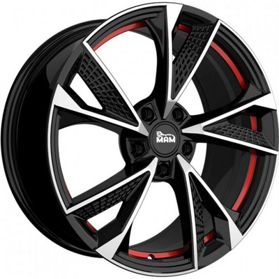 MAM RS6 7x16 5x100 ET38 black polished red inside