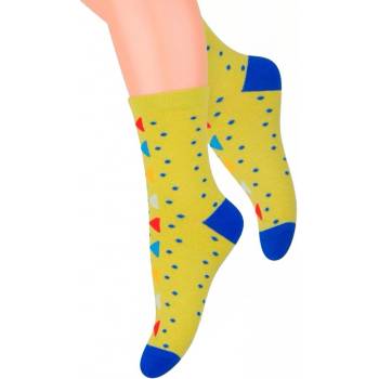 Steven klasické ponožky se vzorem puntíků 014/128 žlutá tmavá