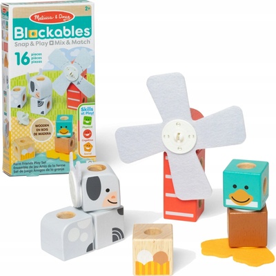 Melissa & Doug DREVENÉ KOCKY Blockables Farma Zvieratká