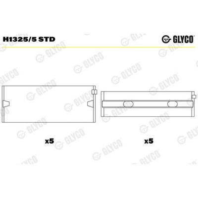 Hlavní ložiska klikového hřídele GLYCO H1325/5 STD