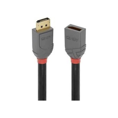 Lindy Кабел LINDY DisplayPort Anthra Line 8K 60Hz AA MF удължителен 1м, LNY-36496