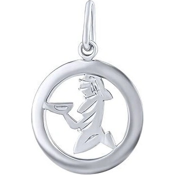 SILVEGO Strieborný prívesok znamenie zverokruhu Panna okrúhly B10283S09