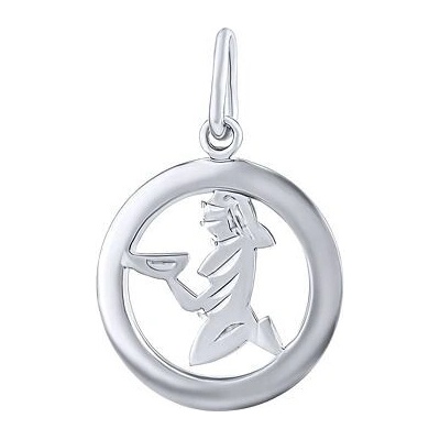 SILVEGO Strieborný prívesok znamenie zverokruhu Panna okrúhly B10283S09