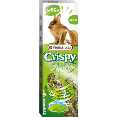 Versele-Laga Maškrta Crispy Mega tyčinky králik morče Green Meadow 2ks 140 g
