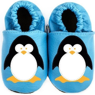 Afelo kožené capáčky barefoot Pingu tyrkysový