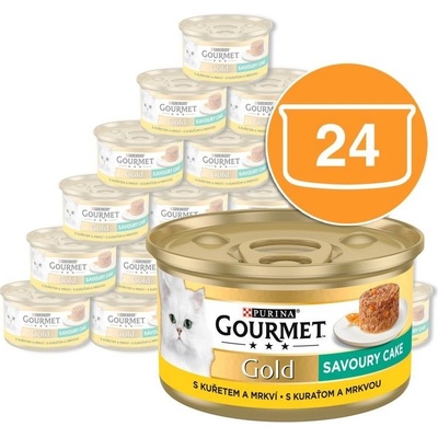 Gourmet Gold Savoury Cake kuracie a mrkev 24 x 85 g