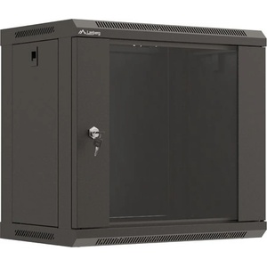 Lanberg Рак шкаф Lanberg 19" стенен 9U 540x350 mm със стъклена врата, черен (WF03-5309-10B)