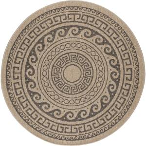 Ayyildiz Черно-бежов кръгъл външен килим ø 160 cm Comilla - Ayyildiz Carpets (COMILLA1601600887BLACK)