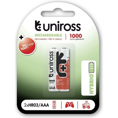 Uniross Акумулаторни батерии Uniross 8288, AAA, 1.2V, 1000mAh, NiMH, 2бр (8288)