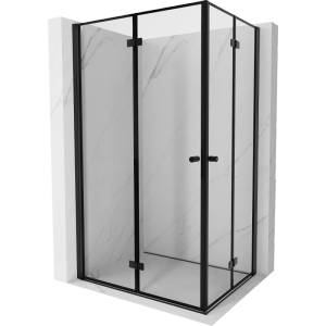 Mexen Mist-F Duo сгъваема душ кабина дясна 100 x 120 cm, черна рамка, черна - 8A6-100L-120P-70-70 (8A6-100L-120P-70-70)