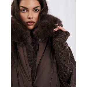 Italy Moda Дамско яке модел MY0603-2.98P Italy Moda цвят тъмнокафяв