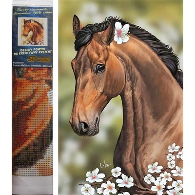 Norimpex - Puzzle Diamond Painting Kôň s kvetinami 30x40cm - 1 - 39 piese