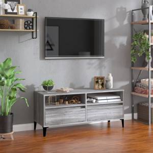 vidaXL ТB шкаф, сив сонома, 100x34, 5x44, 5 см, инженерно дърво (831907)
