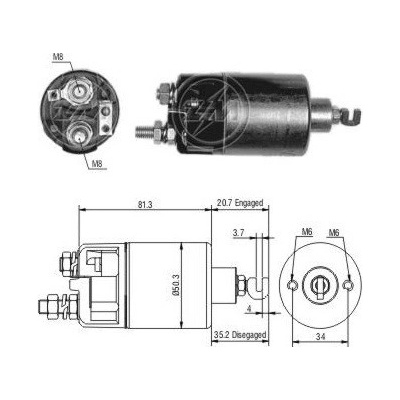 Spínač startéru 028000-8020 Bosch 1987001000