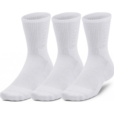 Under Armour ponožky UA aker 3pk Mid-Crew-WHT 1373084-100
