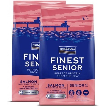 Fish4Dogs FINEST Senior Salmon голям 2 x 12 кг