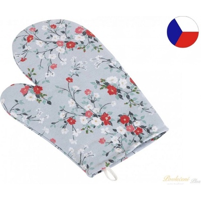 Bellatex Kuchyňská chňapka kvítí na šedé chňapka 28x18 cm