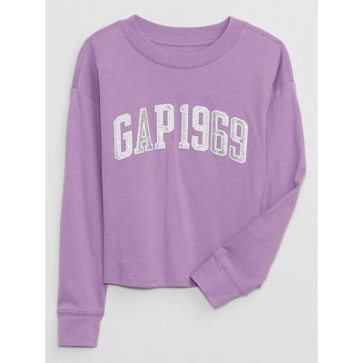 Gap 788206 01 dětské tričko s metalickým logem fialová
