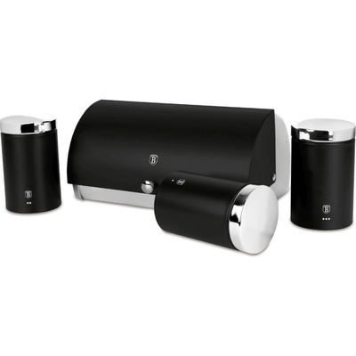 BERLINGERHAUS Chlebník a sada dóz na potraviny 4 ks Matte Black Collection BH-6733
