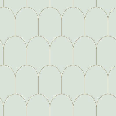 estahome 139202 Mentolová vliesová tapeta geometrický oblúkový vzor Art Deco rozmery 0,53 x 10,05 m
