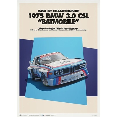 Umělecký tisk BMW 3.0 CSL Batmobile 1975 - BMW Art Car Series - BMW M Poster, 50 × 70 cm