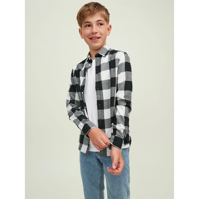 Jack and Jones Peached Gingham Shirt - White/Black Check