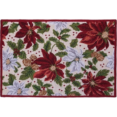 SCANquilt prostírání motiv vánoční hvězda bíločervená 30x45cm