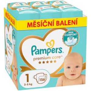 Pampers Пелени Pampers Premium Care - Размер 1, 2-5 kg, 156 броя (1100038999) - ozone