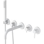 Omnires Baterie cada-dus incastrata Omnires Y finisaj alb mat 5 elemente cu corp ingropat pipa 23 cm (Y1237-1WM)
