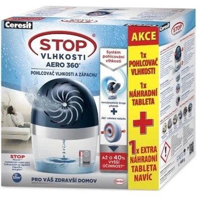 Ceresit Stop Vlhkosti Aero 360° pohlcovač 2v1 prístroj 450 g tableta 2 ks
