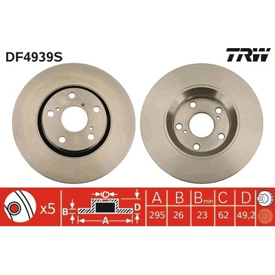 Brzdový kotúč TRW DF4939S