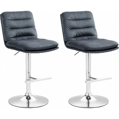 Design-Shop Damar samet Tmavě šedá / chrom 2 ks