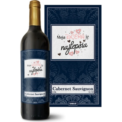 Sablio Moja dcéra je najlepšia Cabernet Sauvignon Červené víno 12 % 0,75 l (holá fľaša)